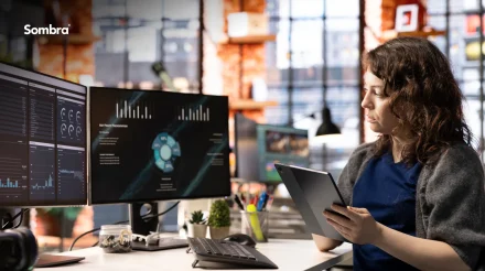 photo of a woman in an office