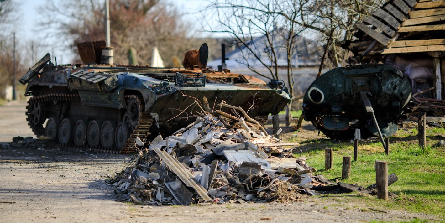 photo of a destroyed vehicle