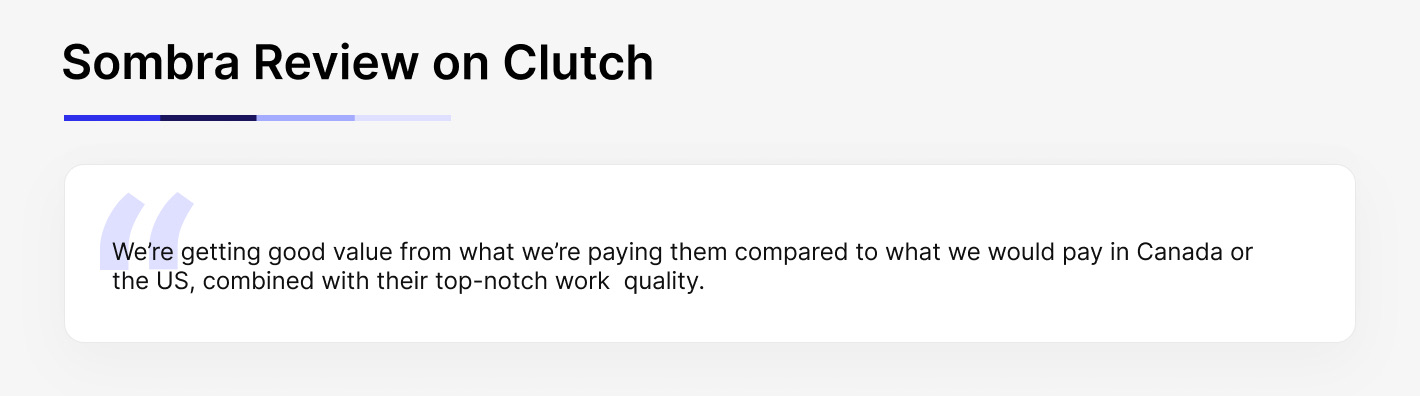 Feedback from Sombra client on Clutch