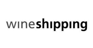 Wineshipping company logo in black and white.