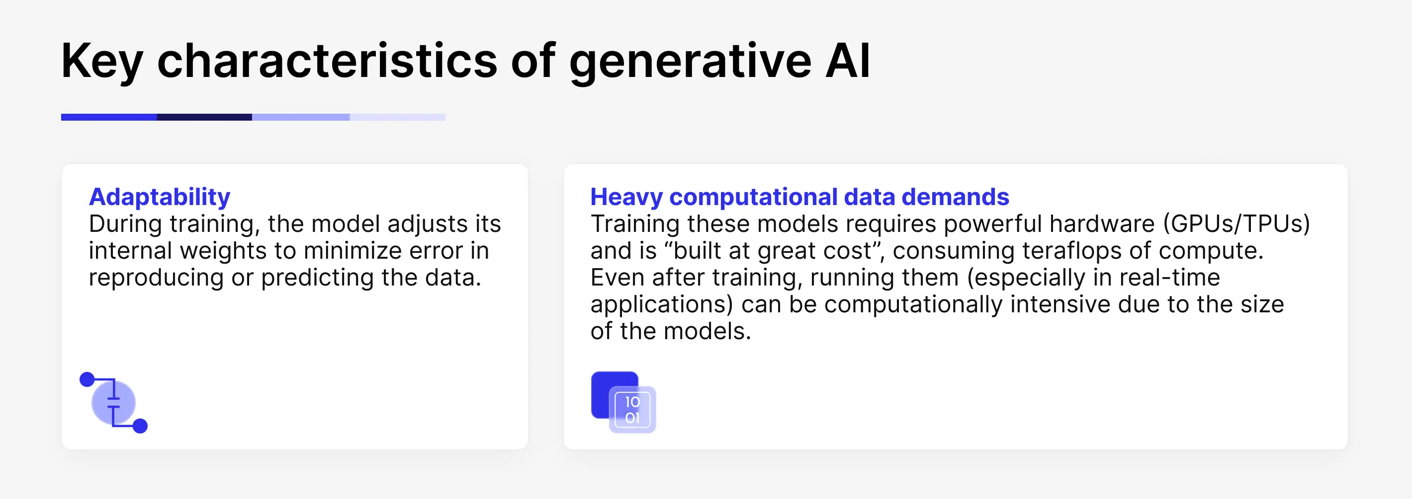 Explanation of key characteristics of generative AI 